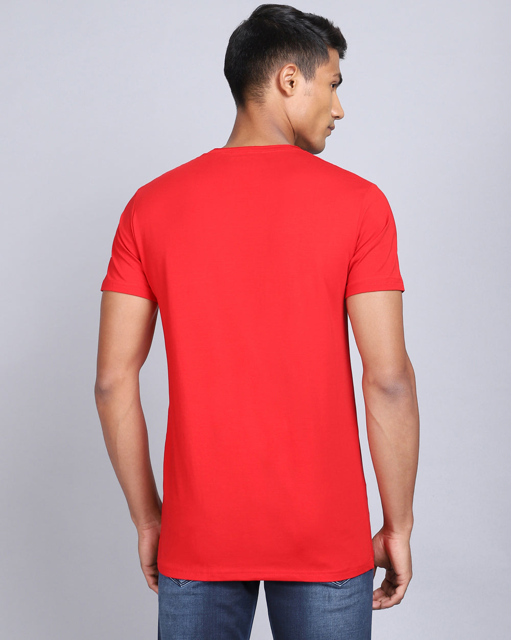 Crewneck Comfort Strech T-Shirt-Red Candy
