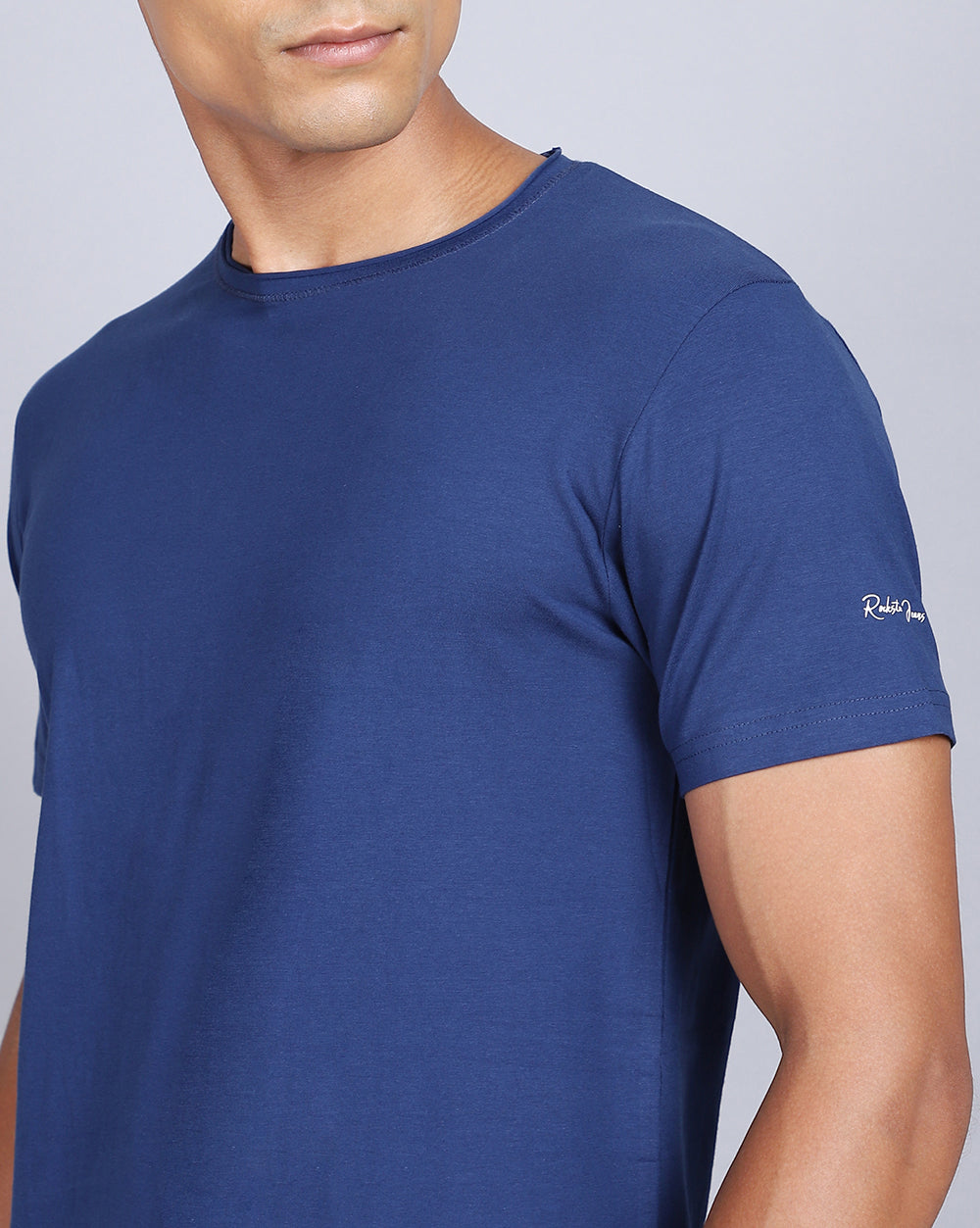Crewneck Comfort Strech T-Shirt-Royal Navy