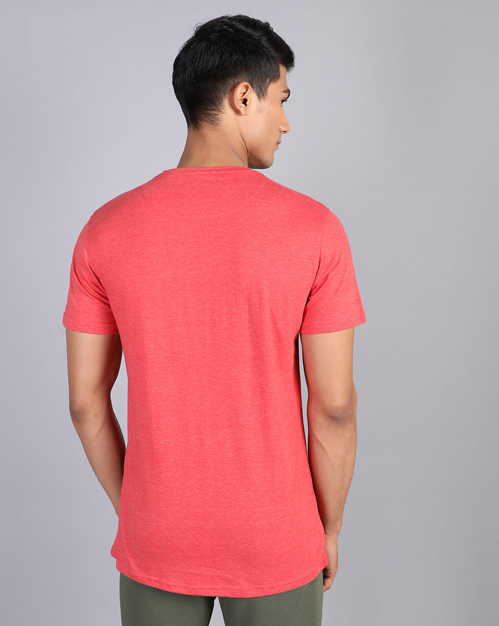 Crewneck Combo T-Shirt -Grey,Red