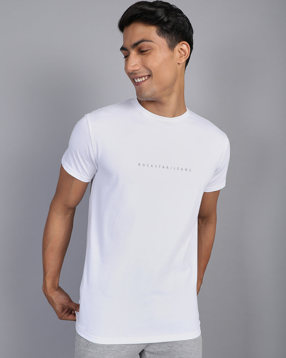 Crewneck Combo T-Shirt -Blue,White