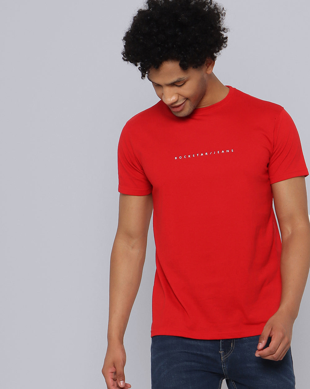 Crewneck Combo T-Shirt -Red,Navy