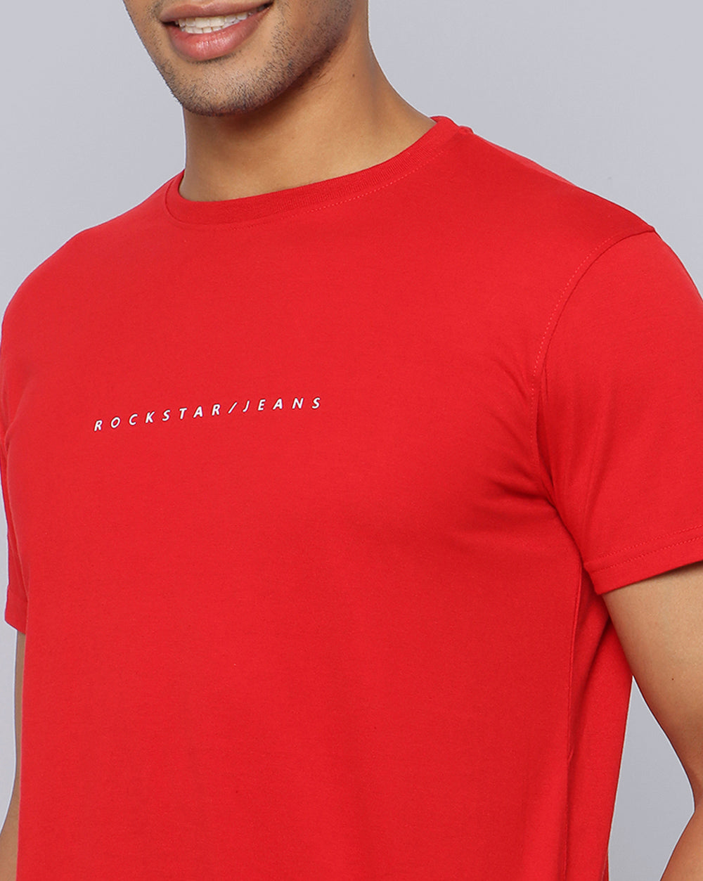 Crewneck Combo T-Shirt -Red,Navy