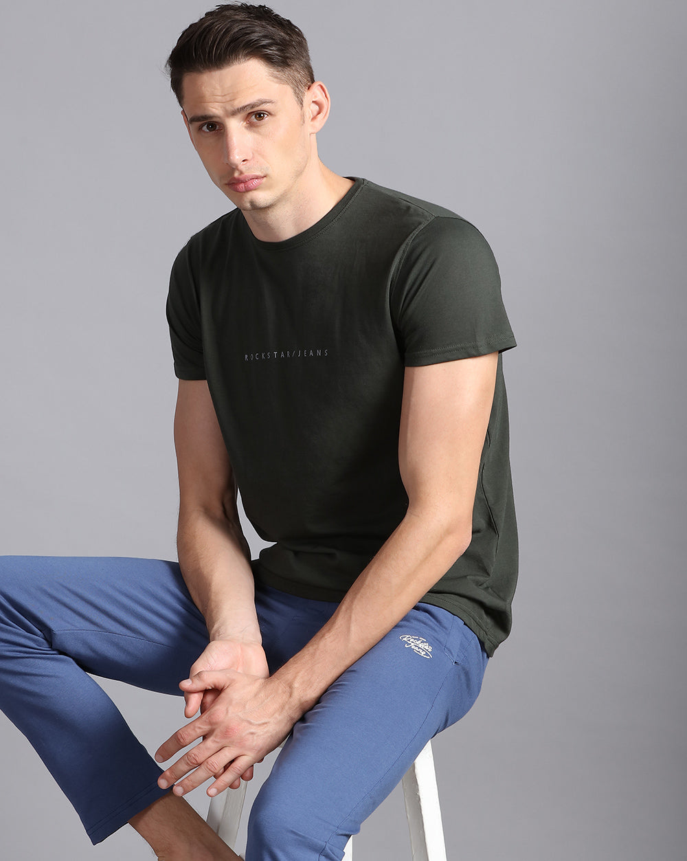 Crewneck Combo T-Shirt Maroon,Grey