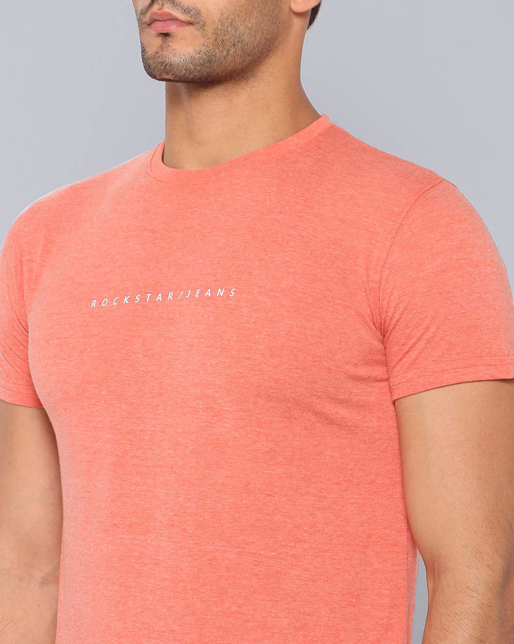 Crewneck Combo T-Shirt Orange,Grey