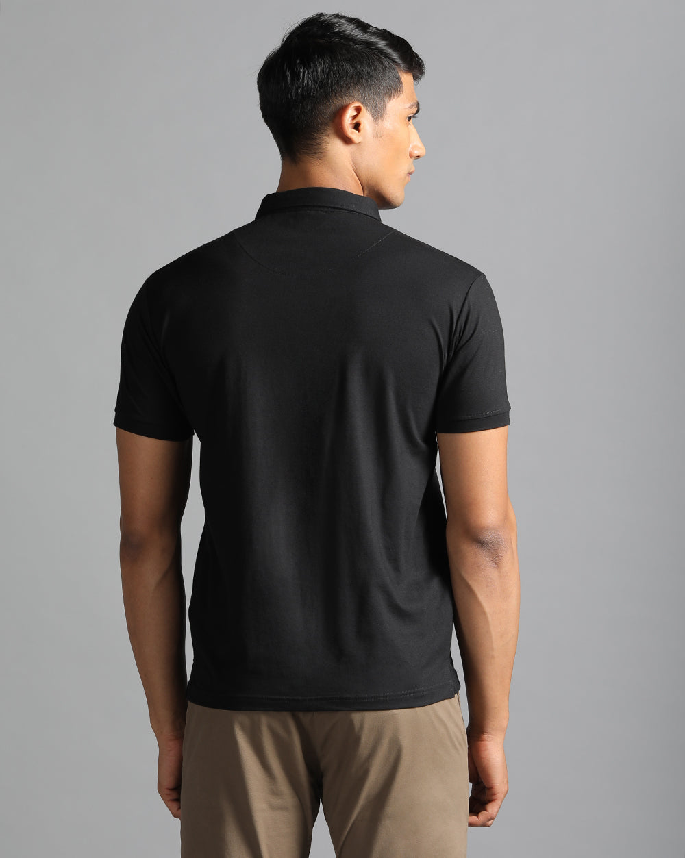 Slim Fit Strech Polo T-Shirt Black