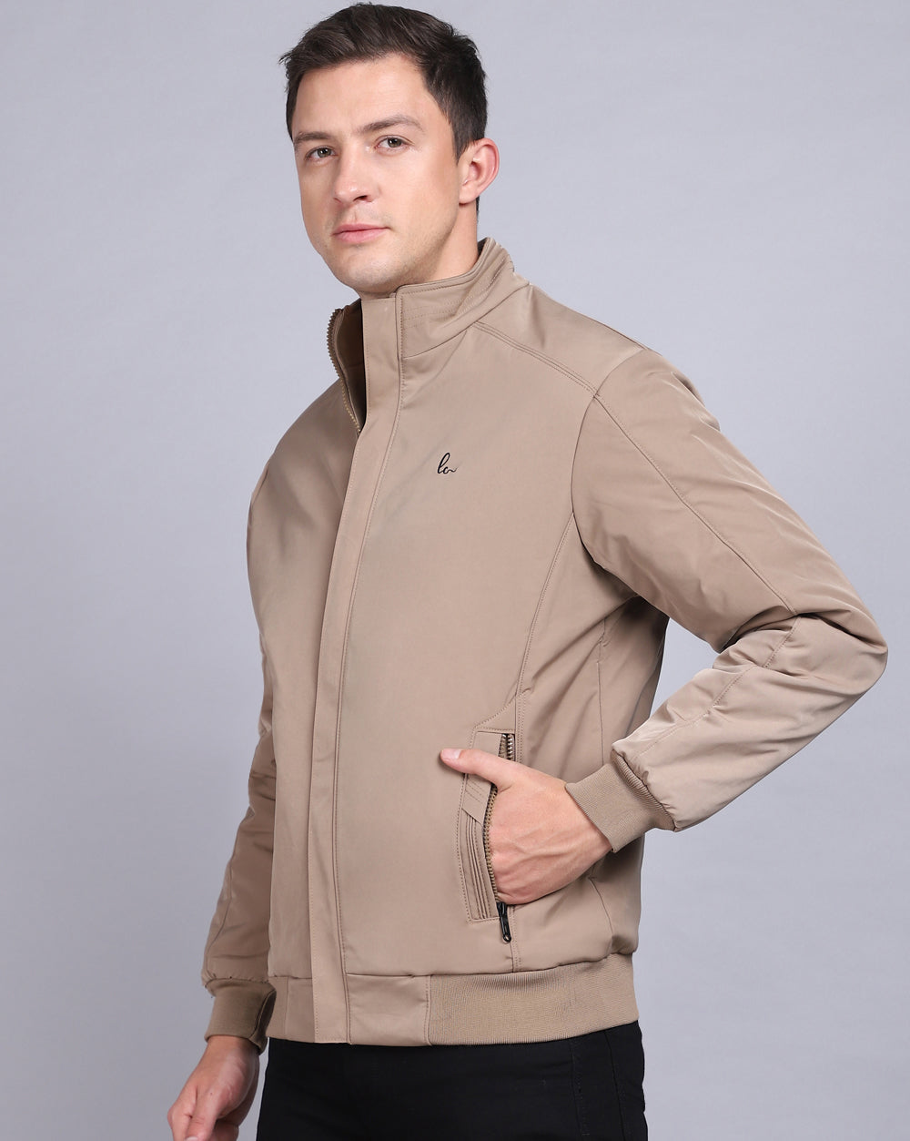 Light Brown Puffer Windbreaker Faux Leather Crop Jacket – IRHAZ