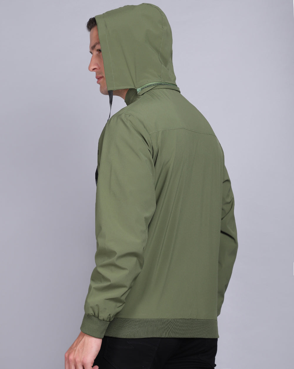 Buy Stylish Hooded Green Solid Mens Jacket Online – Rockstar Jeans